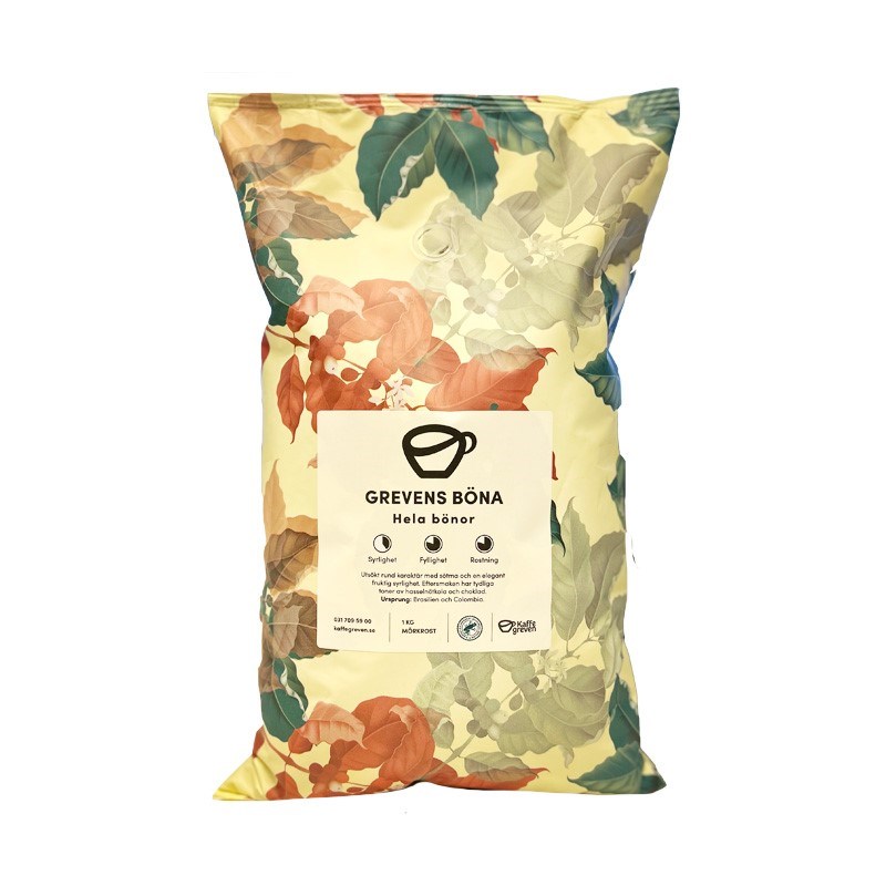 Grevens Böna Mörkrost Hela Bönor 6kg